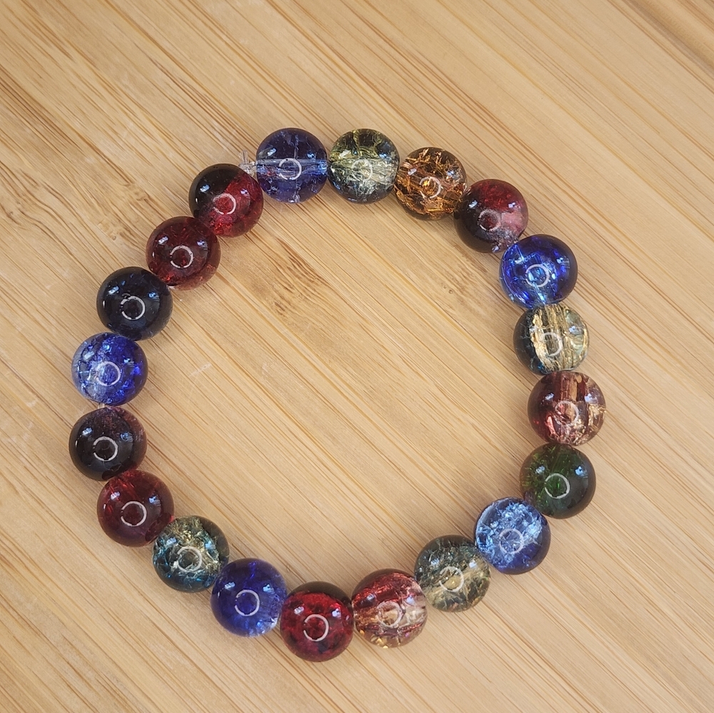 Colorful beaded glass bracelet